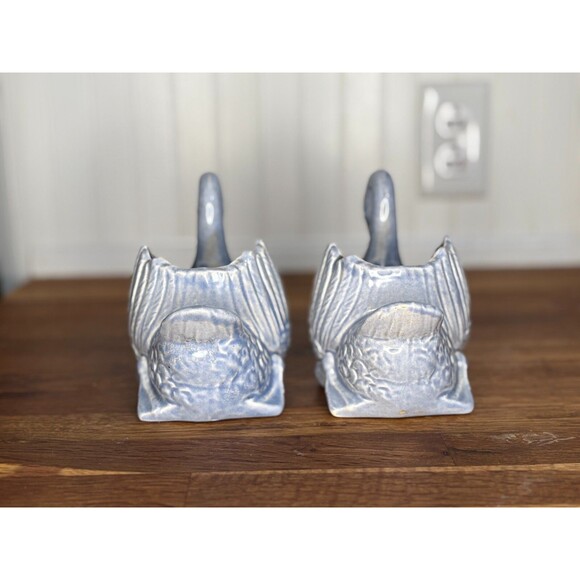 Set of 2‎ Vintage Redwing USA Swan Planter Blue MCM Ceramic 259 Blue Vase EUC - Picture 5 of 12